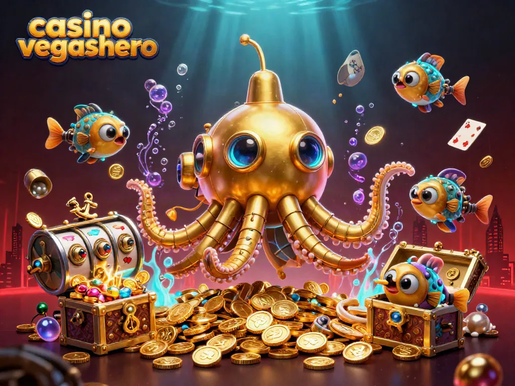 Experience casino vegashero with vibrant slots and gold coins in an immersive 3D scene.