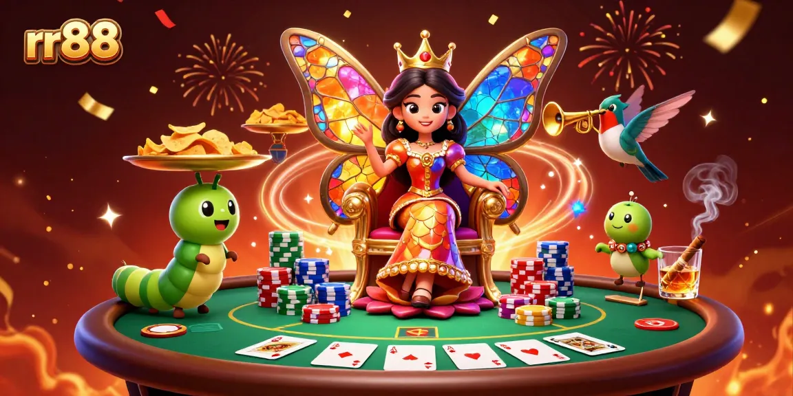 Experience exciting gameplay at rr88 with animated characters celebrating a big poker win.